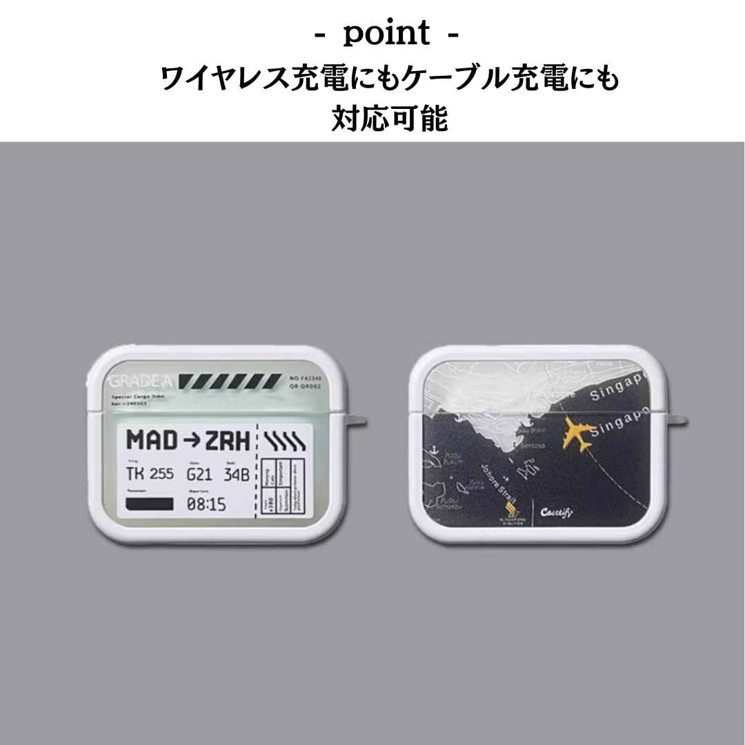 飛行機チケット風　AirPods/AirPodsproケース